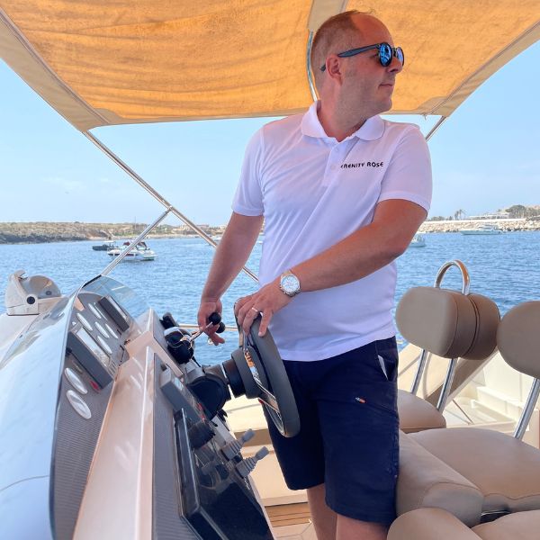 Personal motor yacht owner training aboard a motor yacht